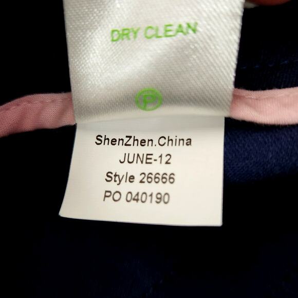 Lilly Pulitzer Jet Set Trouser Chino Pant Flare Cuffed Leg Navy Womens Size 6 - Picture 6 of 6